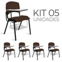 Ver imagem 1 de Cadeira Plástica Universitária Kit 5 A/E Marrom Lara