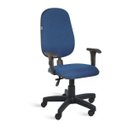 Ver imagem 1 de Cadeira Presidente Back System Braços Tecido Azul com Preto