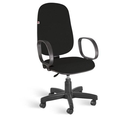 Cadeira Ágata Presidente Gir Braço Corsa Tecido Preto