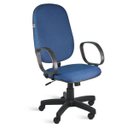 Ver imagem 1 de Cadeira Ágata Presidente Relax Braço Corsa Tecido Azul com Preto