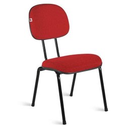 Cadeira Ágata Secretária Pé Palito L Duplo Tecido Vermelho - 1