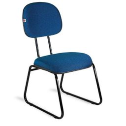 Cadeira Ágata Secretária Pé Sky L Duplo Tecido Azul com Preto - 1