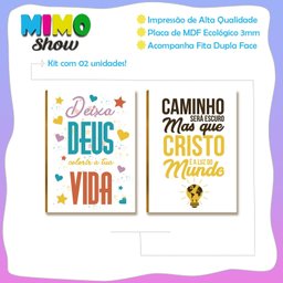 Kit 2 Placas Mdf Deixa Deus Colorir Sua Vida Decoração Fe22 - 3