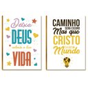 Ver imagem 1 de Kit 2 Placas Mdf Deixa Deus Colorir Sua Vida Decoração Fe22