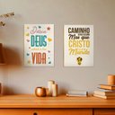 Ver imagem 2 de Kit 2 Placas Mdf Deixa Deus Colorir Sua Vida Decoração Fe22