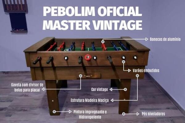 Mesa de Pebolim Oficial Master Vintage - 4