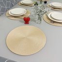 Ver imagem 1 de Jogo 10 Pçs Lugar Americano Sousplat Toalha de Mesa Redondo 38cm Bege