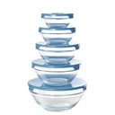 Ver imagem 1 de Conjunto 5 Potes Tigela Vidro Tampa Azul Class Home