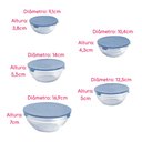 Ver imagem 4 de Conjunto 5 Potes Tigela Vidro Tampa Azul Class Home