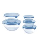Ver imagem 2 de Conjunto 5 Potes Tigela Vidro Tampa Azul Class Home