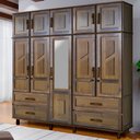 Ver imagem 1 de Guarda-roupa Casal Campo Grande 10 Portas 4 Gavetas com Espelho Imbuia - Rodmoveis