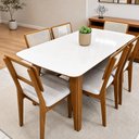 Ver imagem 5 de Mesa Retro 160 cm - Off White/Freijó