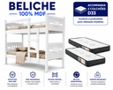 Ver imagem 4 de Beliche MDF Esmeralda com 2 Colchões D33 Solteiro Proteção Lateral e Escada Central Transforma em 2