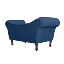 Ver imagem 2 de Sofá Recamier Recepção Decorativo 02 Lugares Londres Suede Azul Marinho - Incasa Decor