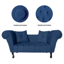 Ver imagem 3 de Sofá Recamier Recepção Decorativo 02 Lugares Londres Suede Azul Marinho - Incasa Decor
