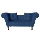 Ver imagem 1 de Sofá Recamier Recepção Decorativo 02 Lugares Londres Suede Azul Marinho - Incasa Decor