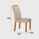 Ver imagem 3 de Conjunto Sala de Jantar Lara 1,20m Tampo Vidro Chumbo com 4 Cadeiras Clara Plus Cinamomo/Linho Palha