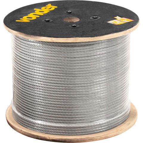 Cabo de Aço Af 1/16" Alma de Fibra 6x7 Galv C/ 100m Vonder