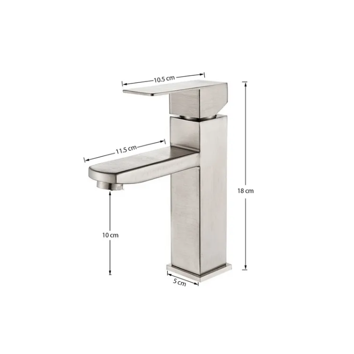 Torneira Misturador Monocomando Banheiro Lavabo Inox 304 Prata - Brinovar - 7