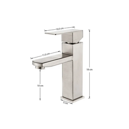 Torneira Misturador Monocomando Banheiro Lavabo Inox 304 Prata - Brinovar - 8