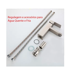 Torneira Misturador Monocomando Banheiro Lavabo Inox 304 Prata - Brinovar - 7