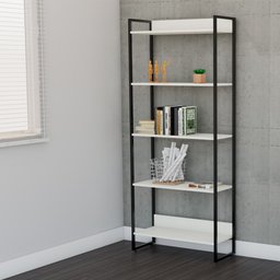 Estante Alta 5 Prateleiras Martinucci Iron IREA0818BBP Home Office Branca - 5