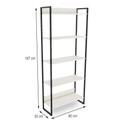 Ver imagem 2 de Estante Alta 5 Prateleiras Martinucci Iron IREA0818BBP Home Office Branca