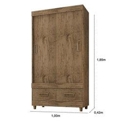 Guarda-Roupa 20022-89 2 Portas 2 Gavetas com Pés - 5