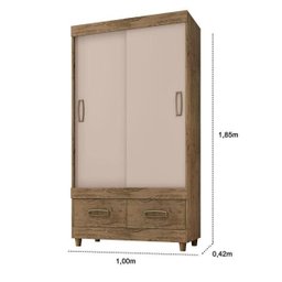 Guarda-Roupa 20022-89 2 Portas 2 Gavetas com Pés - 3