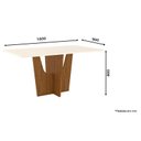 Ver imagem 2 de Mesa de Jantar Danielly 160 cm Tampo Reto Nature Off White – Henn