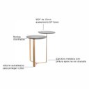 Ver imagem 5 de Mesa de Centro Orgânica Dois Tampos Chanfrada 44cm Pé Metal Móvel na Caixa
