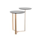 Ver imagem 3 de Mesa de Centro Orgânica Dois Tampos Chanfrada 44cm Pé Metal Móvel na Caixa
