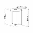 Ver imagem 2 de Mesa de Centro Orgânica Dois Tampos Chanfrada 44cm Pé Metal Móvel na Caixa