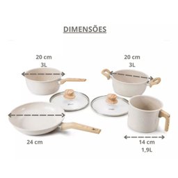 Jogo de Panelas Vanilla de Alumínio com Revestimento Cerâmico e Cabo de Baquelite - 4 Peças - 4