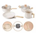 Ver imagem 1 de Jogo de Panelas Vanilla de Alumínio com Revestimento Cerâmico e Cabo de Baquelite - 4 Peças