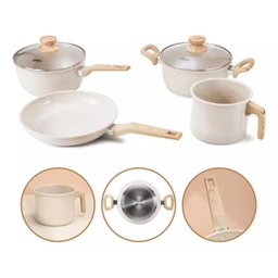 Jogo de Panelas Vanilla de Alumínio com Revestimento Cerâmico e Cabo de Baquelite - 4 Peças - 1