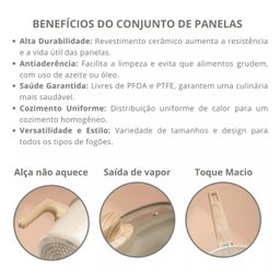 Jogo de Panelas Vanilla de Alumínio com Revestimento Cerâmico e Cabo de Baquelite - 4 Peças - 5