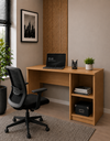 Ver imagem 1 de Escrivaninha Multifuncional 108cm com Nichos Laterais Home Office Cava - Nature