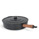 Ver imagem 2 de Frigideira Fundida Alumínio Batido Grosso com Tampa 34cm - Preto