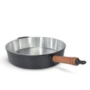 Ver imagem 1 de Frigideira Fundida Alumínio Batido Grosso com Tampa 34cm - Preto