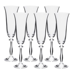 Jogo de 6 Taças para Champanhe em Cristal 190ml