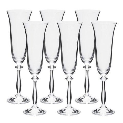 Jogo de 6 Taças para Champanhe em Cristal 190ml