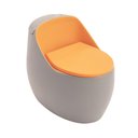 Ver imagem 1 de Vaso Sanitário Monobloco Caixa Acoplada Privada Aquarela Pingoo.casa - Cinza e Laranja