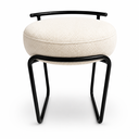 Ver imagem 6 de Puff Decorativo Moderno para Hall de Entrada Metal Preto Boucle Off Wite - Unitàlle Estpfados