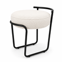 Ver imagem 5 de Puff Decorativo Moderno para Hall de Entrada Metal Preto Boucle Off Wite - Unitàlle Estpfados