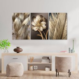 Kit Quadros Decorativos Dourado - 3