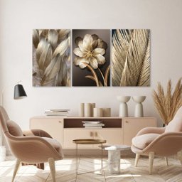 Kit Quadros Decorativos Dourado - 2