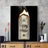 Quadro Decorativo Dólar Em chamas - 1