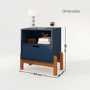 Ver imagem 3 de Mesa de Cabeceira Antares Azul Cobalto - Casa D