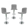 Kit 3 Banquetas Altas Giratórias para Cozinha Bancada Ilha Restaurante com Regulagem Gomos Cinza - 1